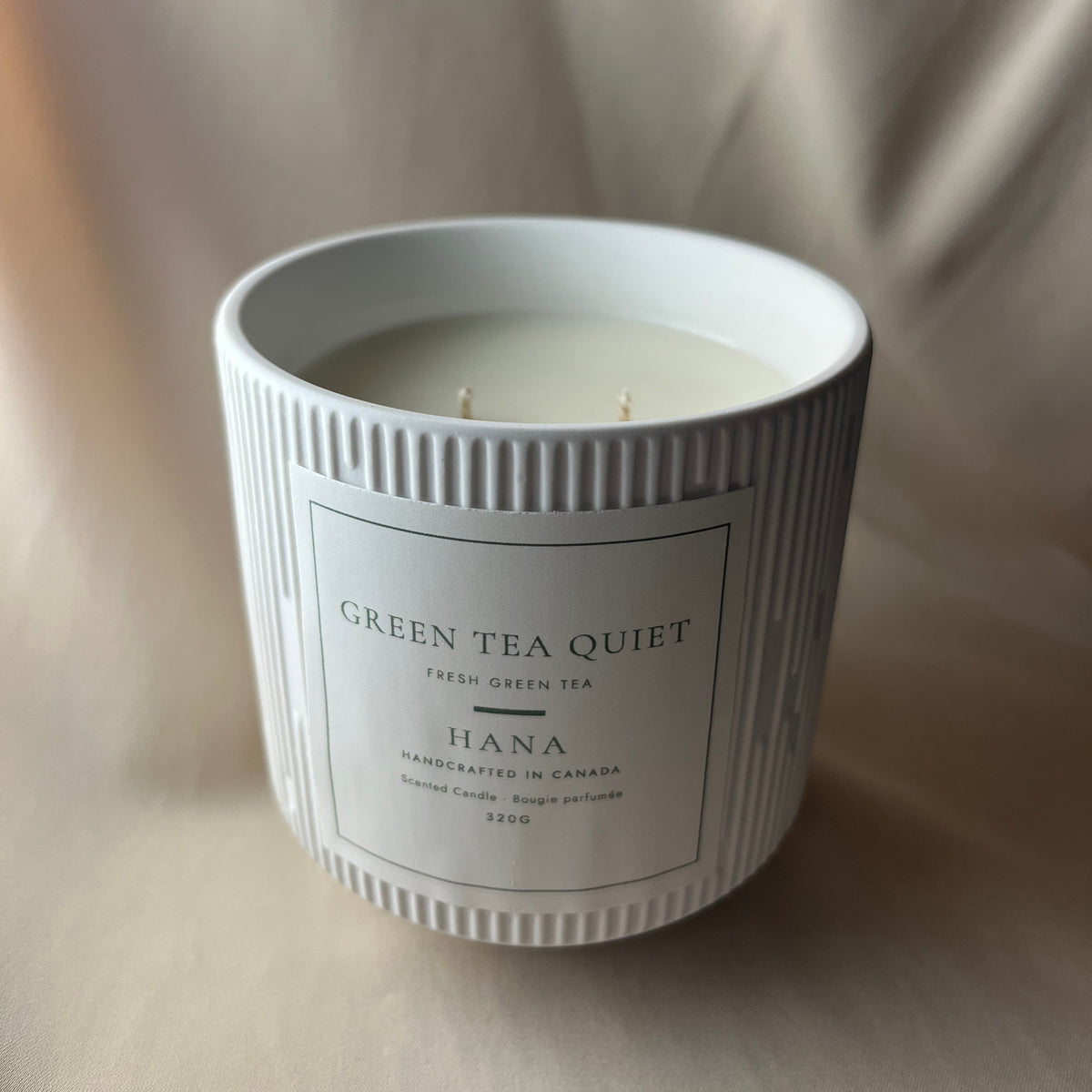 Green Tea Quiet Ceramic Soy Candle | Fresh Green Tea, 320g