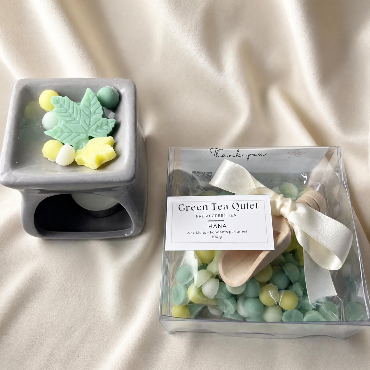 Green Tea Quiet Soy Wax Melts Box | Soft Green Tea, 100% Soy