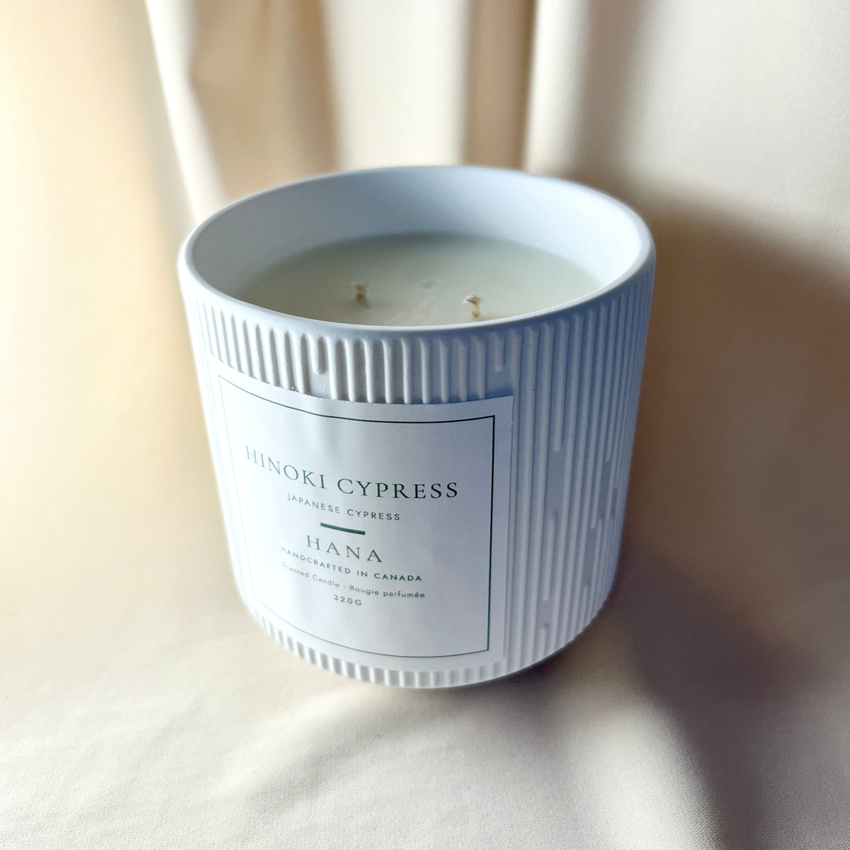 Hinoki Cypress Ceramic Soy Candle | Spa Wood Scent, 320g