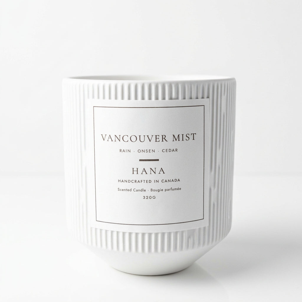 Vancouver Mist Ceramic Soy Candle | Cedar & Onsen, 320g