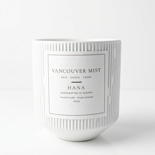Vancouver Mist Ceramic Soy Candle | Cedar & Onsen, 320g