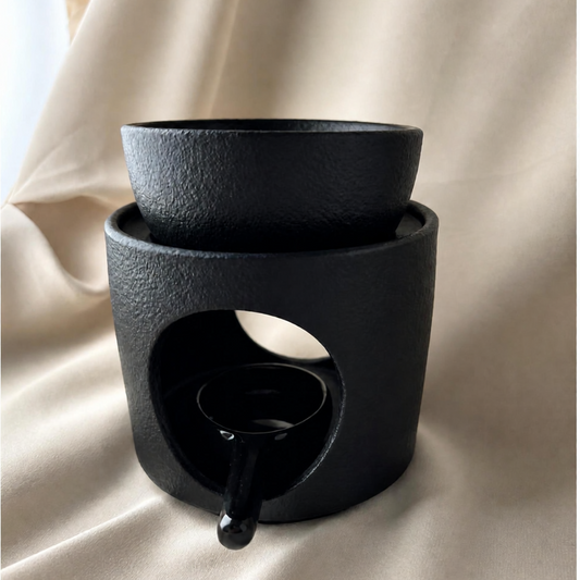 Ceramic Wax Warmer | Matte Black Tea-Light Burner